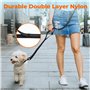 Euqvunn Laisse Élastique de 1,4 à 2 m | Anti Traction pour Gros Chien | Double Poignée Rembourrée | Corde Amortisseur | Réfléchi