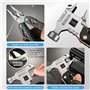 Marteau multifonction 18 en 1 - En acier au carbone de qualité supérieure - Avec sac de rangement - Pour camping, randonnée, urg