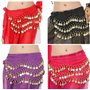 Wisebom Ceinture Danse Orientale Femme, Écharpe de Hanche en Mousseline avec 128 Pièces d'or, Jupe de Danse du Ventre (FR/ES, Al