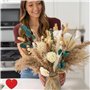 Fleurs artificielles dans Un Vase pour Centre de Table à Manger, Herbe de Pampa avec Vase Inclus pour la décoration de Chambre à