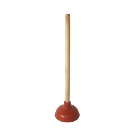 Déboucheur de toilettes rouge de 15.2 cm avec poignée de 43.2 cm