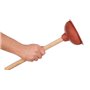 Déboucheur de toilettes rouge de 15.2 cm avec poignée de 43.2 cm, piston de vidange pour évier, déboucheur de pompe de toilette,