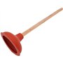 Déboucheur de toilettes rouge de 15.2 cm avec poignée de 43.2 cm, piston de vidange pour évier, déboucheur de pompe de toilette,