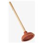 Déboucheur de toilettes rouge de 15.2 cm avec poignée de 43.2 cm, piston de vidange pour évier, déboucheur de pompe de toilette,