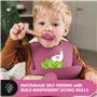 BRANCY Ensemble de sevrage pour bébé avec bavoir réglable, tasse à bec, fourchette et cuillère, ustensiles d'auto-alimentation p