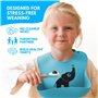 BRANCY Ensemble de sevrage pour bébé avec bavoir réglable, gobelet, fourchette et cuillère | Ustensiles auto-mangeurs pour bébés