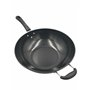 Hilltop Supplies Wok à fond plat en acier au carbone de 32 cm