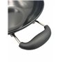 Hilltop Supplies Wok à fond plat en acier au carbone de 32 cm, anti-adhésif, résistant aux brûlures et poignée, grande capacité 