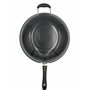 Hilltop Supplies Wok à fond plat en acier au carbone de 32 cm, anti-adhésif, résistant aux brûlures et poignée, grande capacité 