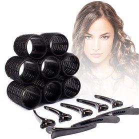Mirzian Lot de 16 Bigoudis Jumbo - 8 Auto-Agrippants Sans Chaleur