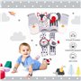 brunoko Chaussettes bébé ensemble de chaussettes hochet et bracelets pour bébé 3 en 1 - Jouets pour bébés de 0 à 12 mois - Chaus