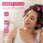 Westalio Lot de 41 bigoudis avec clips - 4 tailles - 24 rouleaux Velcro pour volume de cheveux - 16 pinces et peigne - 64 mm, 46