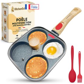 KitchenEvi Poele a Pancakes à Induction avec Manche Amovible