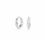 Swarovski Anneaux d'oreilles Matrix, Taille ronde, Blanches, Métal rhodié