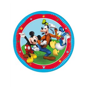 Procos- Folat 93822P Assiettes Papier FSC Mickey Mouse 23cm-8 pièces