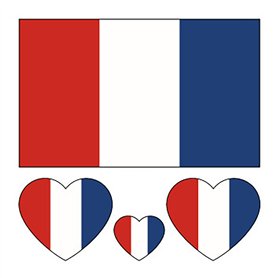 GamTelightpe Tatouage Drapeau Français en forme de Coeur Tatouages Temporaire Ierméable Pour Coupe du Monde Jeux de Euro Footbal