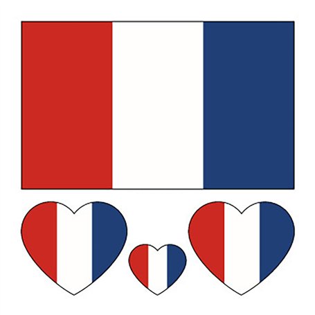 GamTelightpe Tatouage Drapeau Français en forme de Coeur Tatouages Temporaire Ierméable Pour Coupe du Monde Jeux de Euro Footbal