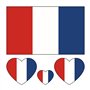 GamTelightpe Tatouage Drapeau Français en forme de Coeur Tatouages Temporaire Ierméable Pour Coupe du Monde Jeux de Euro Footbal