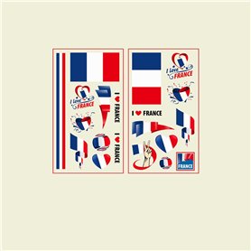 GamTelightpe Tatouage Drapeau France Drapeau Français Tatouages Temporaire Imperméable Pour Coupe du Monde Jeux de Euro Football