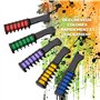 Festicy Craie pour cheveux I 6 couleurs Halloween noir, blanc et rouge I Parfait deguisement halloween femme et fille I Accessoi