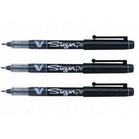 Pilot V Sign Lot de 3 stylos à encre liquide Pointe de 2 mm d'épaisseur Noir