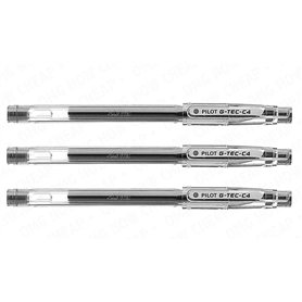 Lot de 3 stylos Pilot G-Tec-C4 gel noir pointe ultra fine 0
