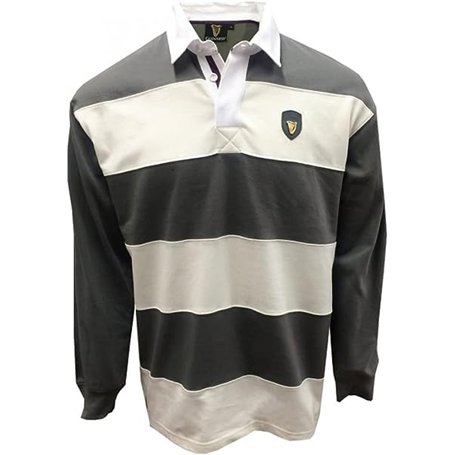 Traditional Craft Maillot de Rugby à Manches Longues avec Insigne en Métal