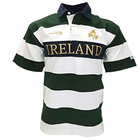 Lansdowne Maillot de rugby à manches courtes avec rayures blanches et dorées