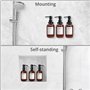 Winter Shore Distributeur Savon Mural [Lot de 3] - Distributeur Shampoing et Gel Douche Ambrés de 500 ML avec Pompe - Distribute