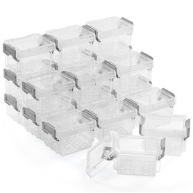 Winter Shore Petites Boites Empilables Plastiques Transparentes Rangement [Lot de 20] - pour Accessoires
