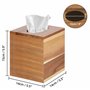 Winter Shore Cache Boite Mouchoir - Boite a Mouchoir Carré en Bois d'Acacia - Boite Mouchoirs Decorative avec Fond Coulissant - 