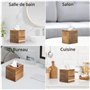 Winter Shore Cache Boite Mouchoir - Boite a Mouchoir Carré en Bois d'Acacia - Boite Mouchoirs Decorative avec Fond Coulissant - 
