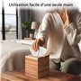 Winter Shore Cache Boite Mouchoir - Boite a Mouchoir Carré en Bois d'Acacia - Boite Mouchoirs Decorative avec Fond Coulissant - 