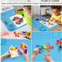 Winter Shore Tapis Peinture Silicone Bleu - Set Peinture SIlicone avec Pot Magnétique Pliable, Palette, Porte-Pinceaux, Règles -