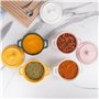 Winter Shore Mini Cocotte Individuelle de 270 ml en Porcelaine avec Couvercles & Poignées [Lot de 4] - Ramequin Four Empilable -