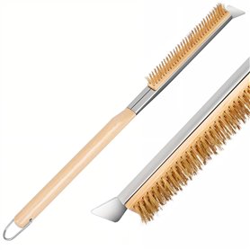 Winter Shore Ensemble Racloir & Brosse Four a Pizza 53 cm - Spatule en Acier Inoxydable