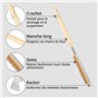Winter Shore Ensemble Racloir & Brosse Four a Pizza 53 cm - Spatule en Acier Inoxydable, Poils Laiton Non Abrasives, Manche en B