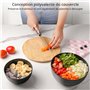 Winter Shore Saladier avec Couvercle (Lot de 3) - Bols et Saladiers pour Popcorn, Chips - Petit, Moyen & Grand Saladier Plastiqu