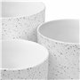 Winter Shore Pots de Fleurs Exterieur & Intérieurs (Lot de 3) - Pot de Fleur Blanc Moucheté Durables avec Trous de Drainage & So