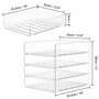 Winter Shore Bannettes Rangement Bureau Transparentes (Lot de 4) - Corbeille a Courrier Empilable en Pet pour Bureau - Bac a Cou