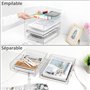 Winter Shore Bannettes Rangement Bureau Transparentes (Lot de 4) - Corbeille a Courrier Empilable en Pet pour Bureau - Bac a Cou