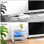Winter Shore Bannettes Rangement Bureau Transparentes (Lot de 4) - Corbeille a Courrier Empilable en Pet pour Bureau - Bac a Cou