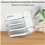 Winter Shore Bannettes Rangement Bureau Transparentes (Lot de 4) - Corbeille a Courrier Empilable en Pet pour Bureau - Bac a Cou