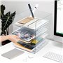 Winter Shore Bannettes Rangement Bureau Transparentes (Lot de 4) - Corbeille a Courrier Empilable en Pet pour Bureau - Bac a Cou
