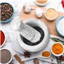 Winter Shore Ensemble Mortier Pilon Cuisine en Marbre - Mortier Cuisine avec Bol Broyeur Gris en Pierre de 10 x 10,5 cm, 250 ml,