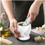 Winter Shore Ensemble Mortier Pilon Cuisine en Marbre - Mortier Cuisine avec Bol Broyeur Gris en Pierre de 10 x 10,5 cm, 250 ml,