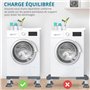 Winter Shore Support Lave Linge & Appareils Blancs - Rehausseur Cuisiniere, Sèche-linge, Mini Frigo Universel - Socle Machine à 