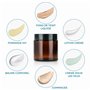 Winter Shore Pot Verre Ambré 120ml avec Couvercles Noirs (Lot de 8) - Pot A Bougie Vide - Petit Pot Vide Cosmétiques, Lotions, M