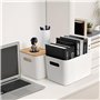 Winter Shore Grandes Panier Rangement avec Couvercle en Bambou (Lot de 4) - Boite Rangement Salle de Bain, Bureau - Grande Boite
