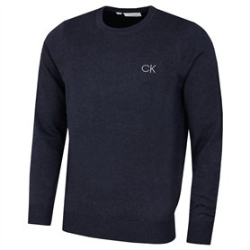 Calvin Klein Chandail À Col Rond pour Hommes Marine Chiné - M